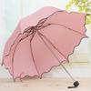 Lovely Women Lotus Leaves Anti UV Dome Parasol Outdoor Sun/Rain Folding Umbrella