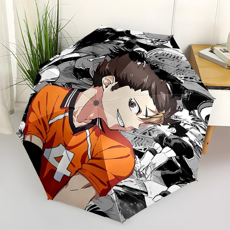 Volleyball and Anime Automatic Opening and Closing, 8 rib Structure Portable Umbrella, Suitable for Men and Women in All Seasons  Perfect Gi