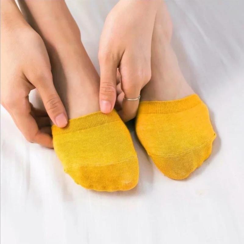 Women Summer Solid Color Forefoot Socks Female Half Foot Toe Cover High Heels Invisible Cotton Breathable Socks Accessories Gift