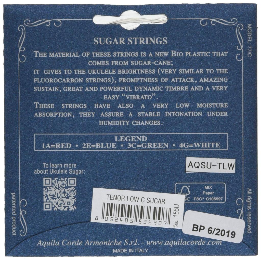 Aquila Sugar Series Ukulele Strings, TenorLow-G, AQSU-TLW
