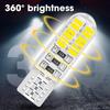 Car Clearance Lamp T10 3014 LED 24SMD Reading Light Universal Silicone Waterproof Width Lights Plug Play W5W License Plate Light