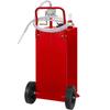 30 Gallon Fuel Caddy, Fuel Storage Tank on 2 Wheels, Portable Gas Caddy with Manuel Transfer Pump, Gasoline Diesel Fuel Container for Cars, Lawn