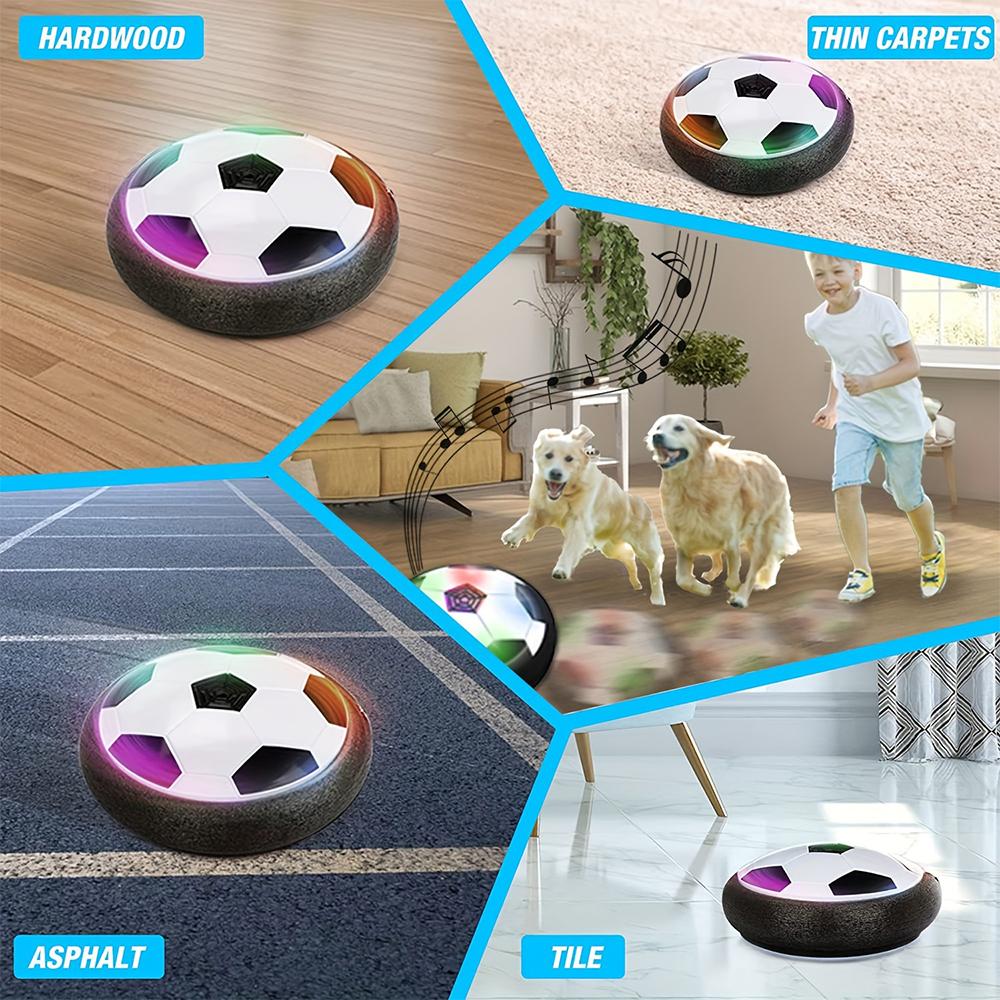 Bola de Futebol Flutuante 7″ Brinquedos para Crianças, Futebol Flutuante Elétrico com LED e Música, Jogo de Futebol Indoor para Crianças, Presente de Aniversário
