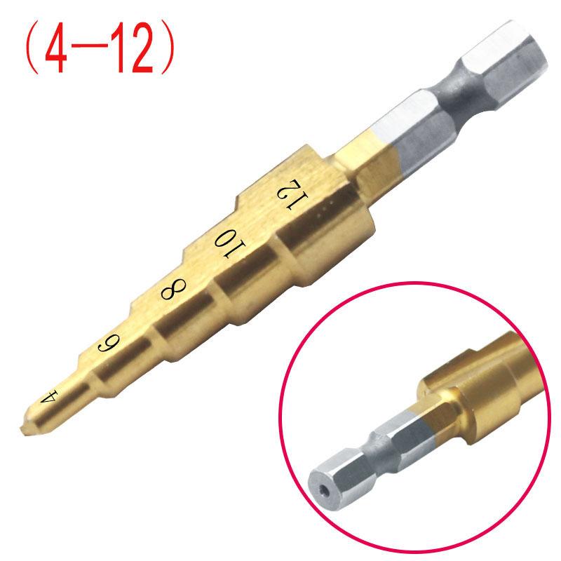 Hex Shank Titanium Hss Step Drill Bit Stainless Steel Cone Taper Iron Metal Wood Hole Cutter Metric Center Drill Bits 4-12/20/32