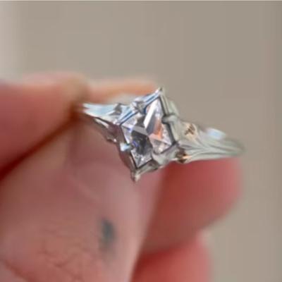 Luxury New Simple Inlaid Zircon Alloy Ring Ins Fashion Internet Celebrity Diamond Single Ring Women's