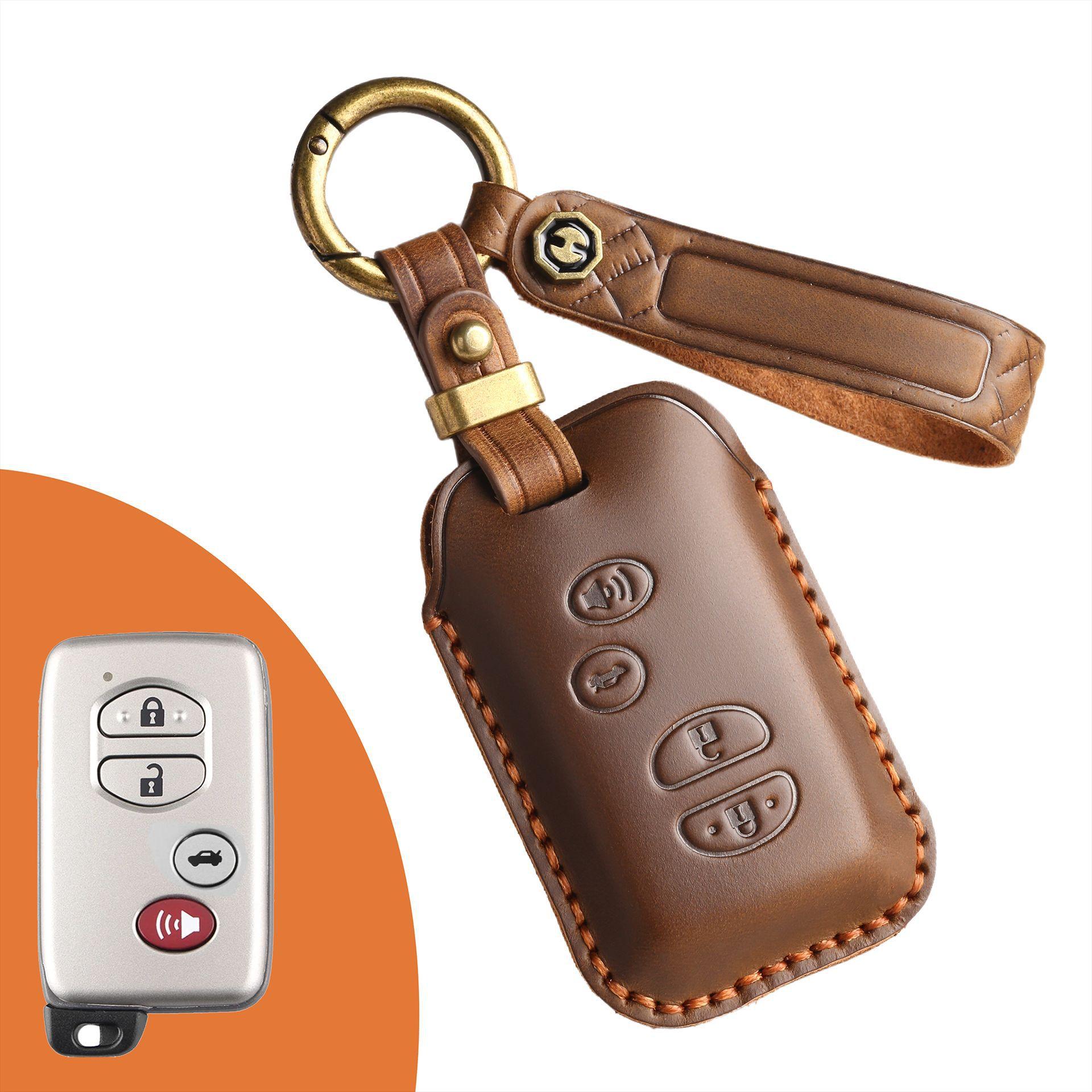 

Retro key cover is suitable for Toyota s old Cool Luze Prado Camry leather car key protective cover коричневый