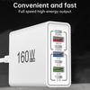 160W Multiport Usb Type C Fast Charger Pd Qc3.0 Desktop Phone Charger Adapter For Iphone Xiaomi Macbook Laptop Ipad Eu/Us Plug