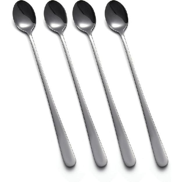 Stainless Steel Long Handle Iced Tea Spoons, Stirring Spoon, Ice Cream Spoon, 8.78-Inch/22.M Long Teaspoons for Stirring Coffee, Mixing Cocktail,