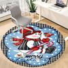 1pc Snowman Ornament Chair Carpet for Office, Round Non Slip Durable Large Size Office Carpet, Suitable for Office