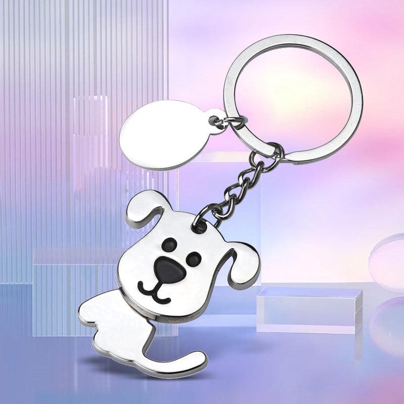 Custom Cartoon Pet Keychain: Puppy & Cat Head-Shaking Pendant - Fun Gift