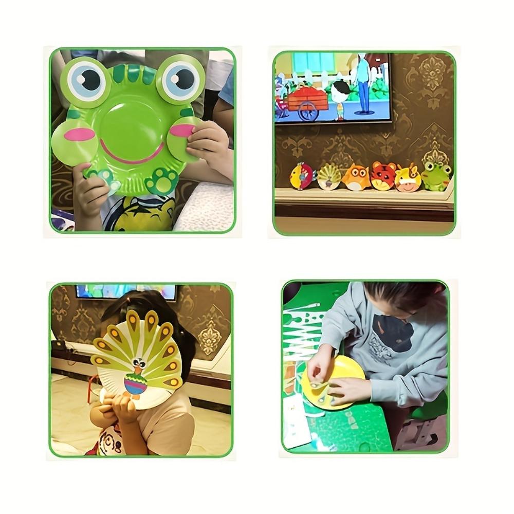 10 Wzorów Aktywności Imprezowe Zestaw Papierowych Talerzyków Zabawki, DIY Sztuka Zwierzęca Kreatywne Aktywności, Klasowe Ręcznie Robione Upominki Gry Prezenty