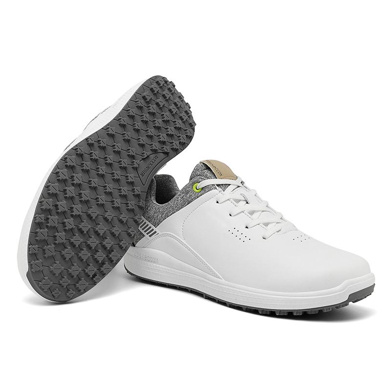 Waterproof Men’s Golf Shoes Lace-up Golf Training Sneakers Spikeless Golf Trainers Breathable Business Dress Shoes Casual Travel