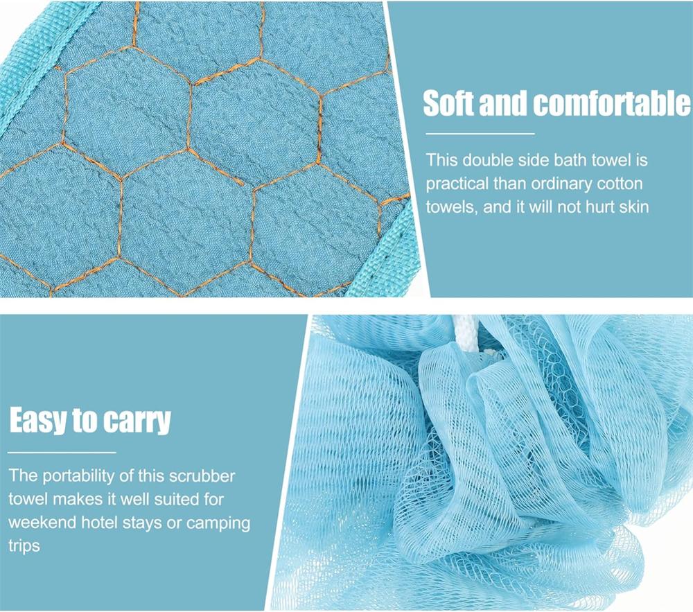 Exfoliating towel, back and body scrub, removes dry dead skin cells, removes dead skin, reusable