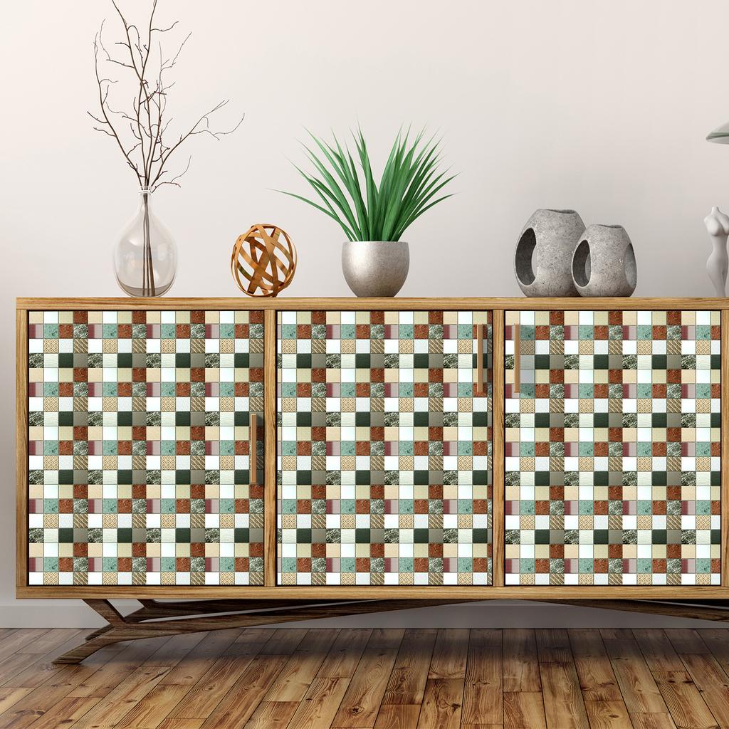 50pcs 3D Waterproof Self-Adhesive Mosaic Tile Wall Stickers, Easy to Install, Suitable for Kitchen Bathroom and Home Decoration