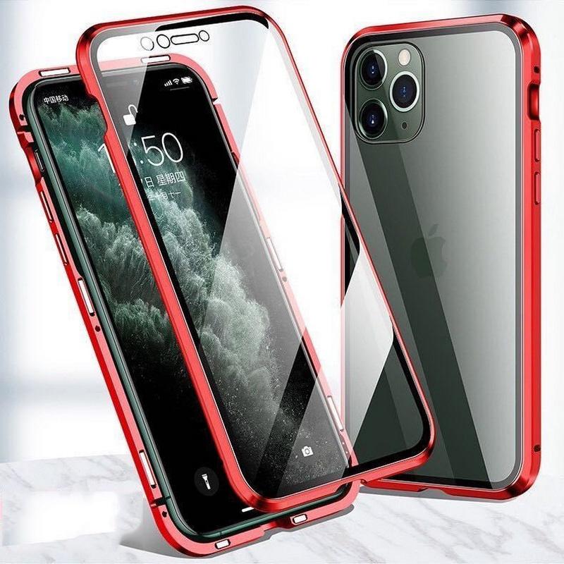 360° Full Protect Magnetic Frame+ Tempered Glass Case για iPhone 16 15 Pro Max 14 13 12 11 Samsung S25 S24 S23 Xiaomi 14T 13T Poco X5 Redmi 12