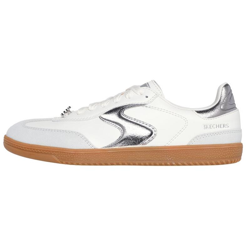 Skechers Hotshot Cool Glow Comfortable Soft Thin Sole Durable Low Top Skate Shoes Women sneaker Silver 185236-WSL 36