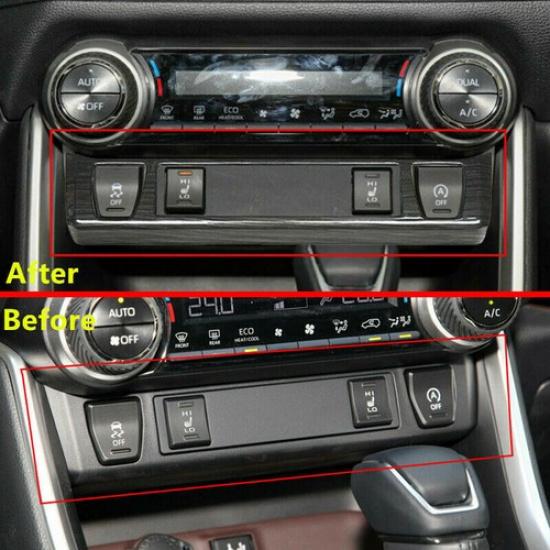 Black Brushed Seat Heating Switch Button Cover Trim For Toyota RAV4 -