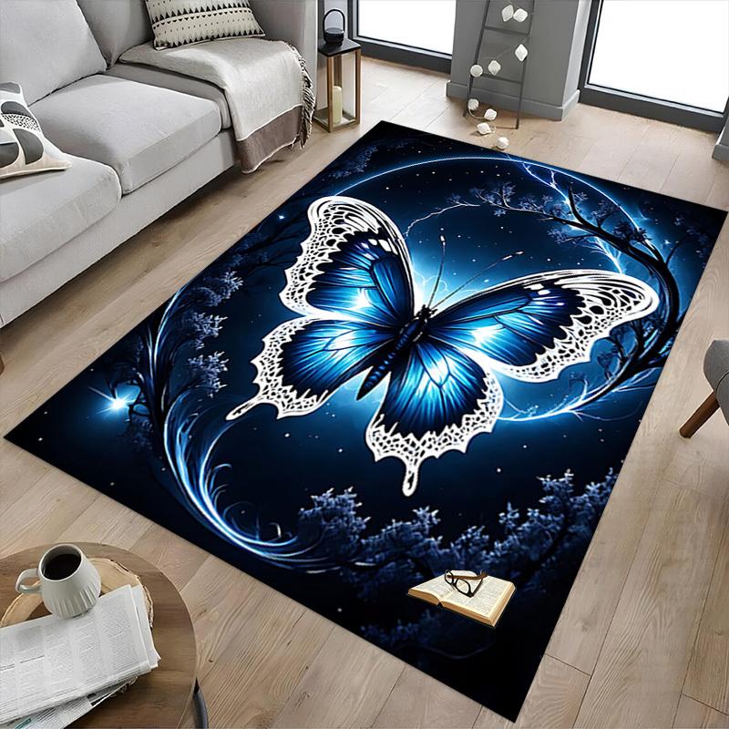 1PC Butterfly Night Extra Large Non Slip Floor Carpet, Office, Family, Bedroom, Studio Large Area Rug Indoor Rugs