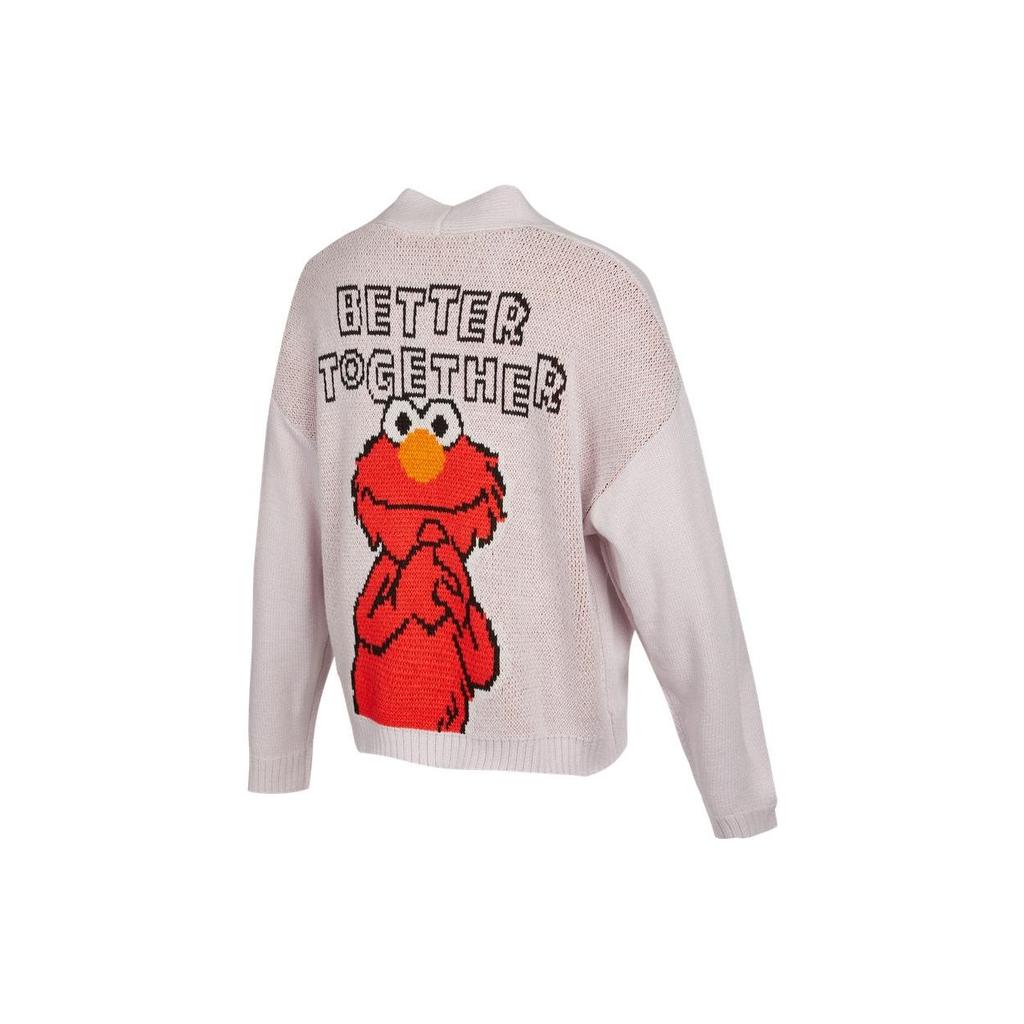 Adidas Neo Alphabet Print V-Neck Cardigan With Cartoon Pattern Women Knitwear Grey HD7283