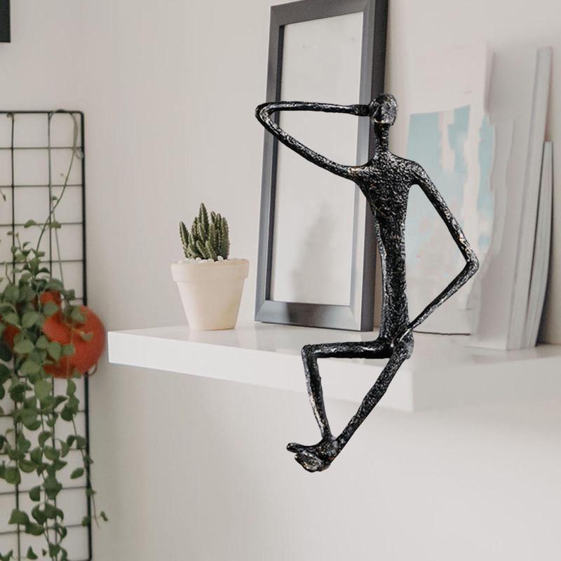 Abstrakte menschliche Figur Metallstatue Sammlerstück Kunstskulptur für Wohnzimmer Heimtischdekoration Geburtstagsgeschenk