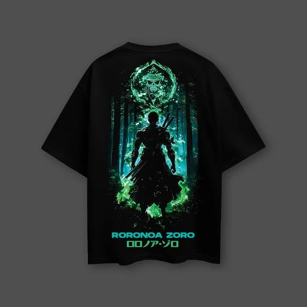 One Piece Anime Roronoa Zoro Oversized Cotton Tshirt Men and Women Breathable High Quality Y2K Short Sleeve Summer Tshirt