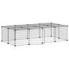 3114055 vidaXL Cage animaux de compagnie à 20 panneaux et porte Noir 35x35 cm