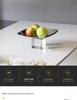 Minimalist Metal Square Fruit Bowl with Crystal Base for Dining or Coffee Tables