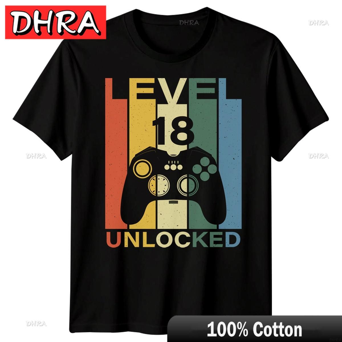 18th Birthday TShirt 2007 Unisexs Funny Level Unlocked 18 Year Old Gaming Tee Top in Crew Neck Tee Unisex Cool T Shirt Casual Top 4XL