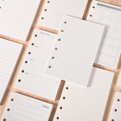 A7 Dot Matrix Loose-leaf Paper Refill - Horizontal Line Grid for A5 Universal Student Notebook