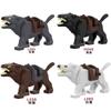 Medieval series of war horses, Lord of the Rings mounted Wolf series, children's educational assembling building block toys.