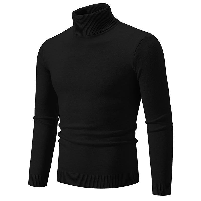 Autumn and Winter New Men's Simple Solid Color Sweater Fashionable Men's Casual Turtleneck Bottoming Sweater
