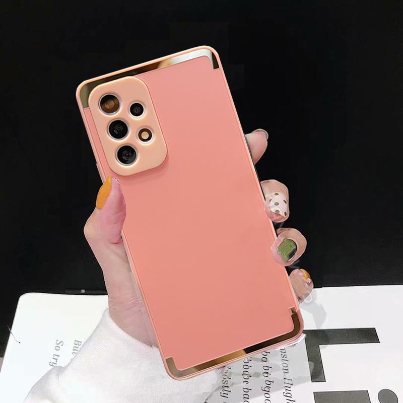 Funda Mate Suave de Silicona con Marco de Espejo para Samsung Galaxy A53 A33 A73 A23 A12 A51 S20 S21 S22 Redmi Note 11 10A 10C iPhone 14 13 12 11 Pro Max Cubierta