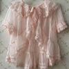 Sommer Japanisch Elegant Vintage Lolita Bluse Damen Gothic Retro Rüschen Hasenohr Kurzes Hemd Kawaii Süß Chiffon Dünne Oberteile