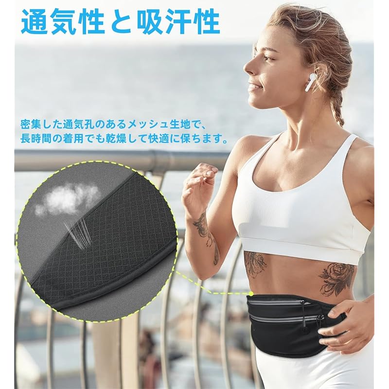 Waist Bag Running Pouch [2026 New Model Lightweight & Slim] Multifunctional Sports Pouch Smartphone Compatible Waterproof Elastic Unisex