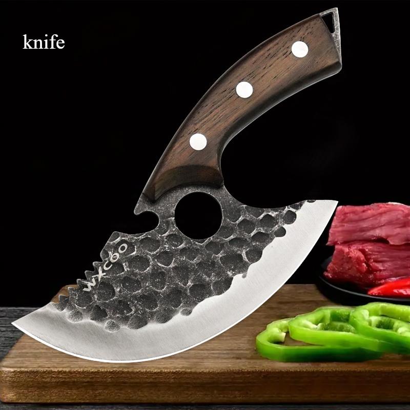 Kitchen Knife Fish Boning Knife Seafood Mutton Meat Cleaver Slaughter Knife with Bottle Opener Tool Professional Cooking Knife
