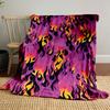 Flame-like Patterns with Orange, Yellow, and Black On a Purple Background. for All Seasons Blanket Lunch Break Throw Gift