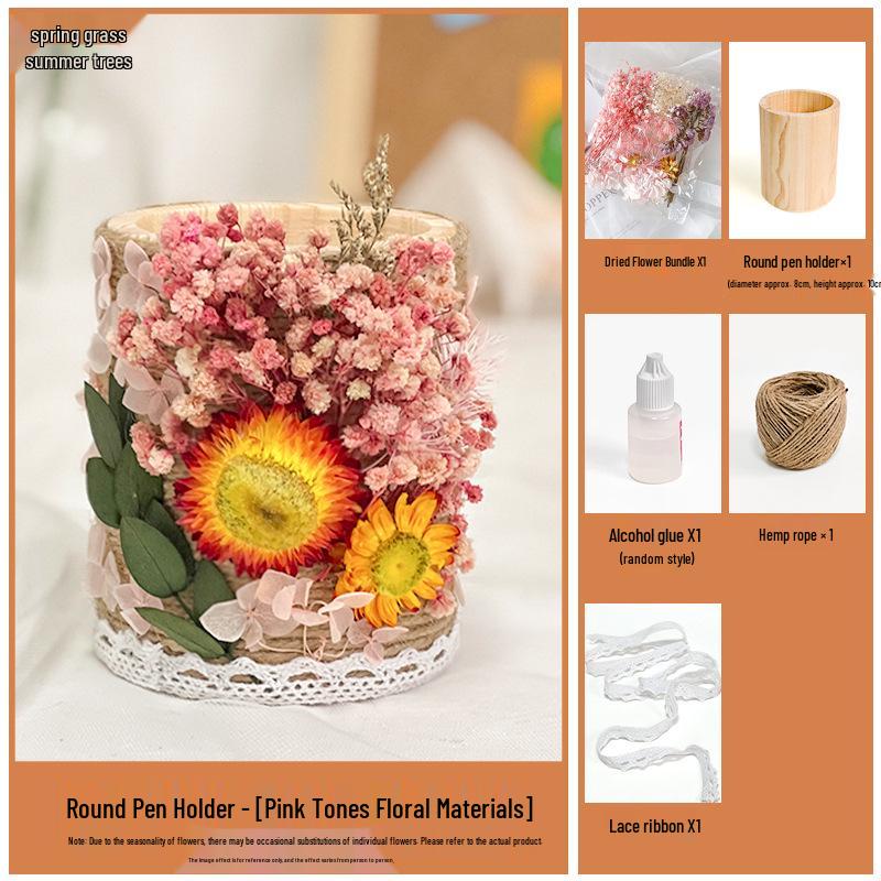 Preserved Flower Pen Holder DIY Kit - Mid-Autumn Festival Parent-Child Activity or Team Building