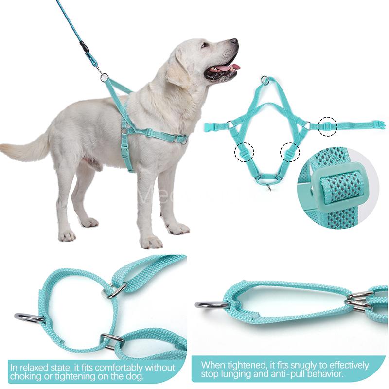 Anti-Escape Martingale No Pull Reflective Dog Harness Adjustable Lightweight Nylon Vest for Large Dogs Labrador Golden Retriever