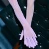 1Pair Long Gloves Anti UV Five Finger Gloves Soft Oil Shiny High Elastic Mittens Thin Nylon Breathable Glossy Sun Protection
