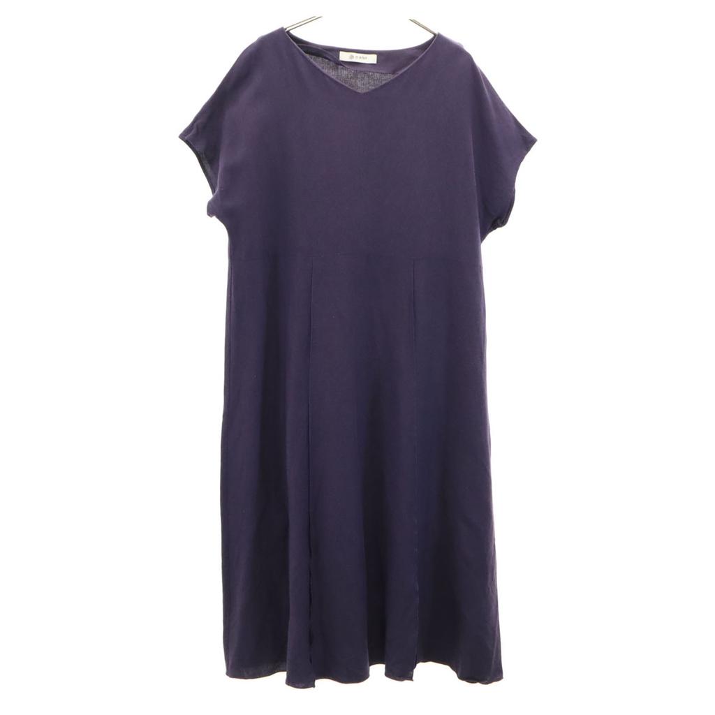nano&co Linen Blend French sleeve Long dress F Navy blue Nano Universe Women Used
