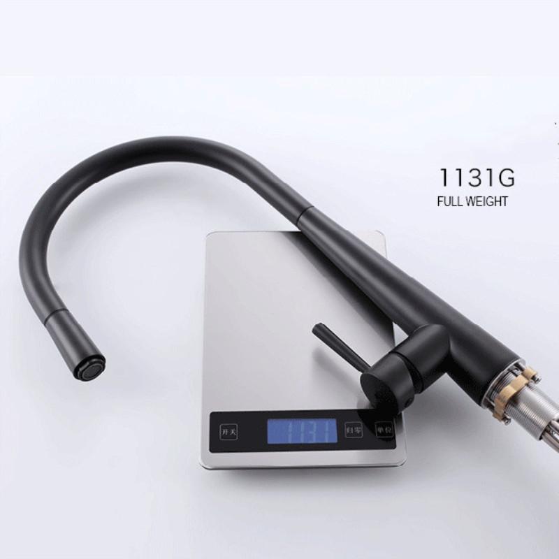 Brushed Gold Pull Out Kitchen Faucets Brass Lead Free Sink Faucets Sink Tap Rotating Spout Mixers Tap Hot Cold Water Crane