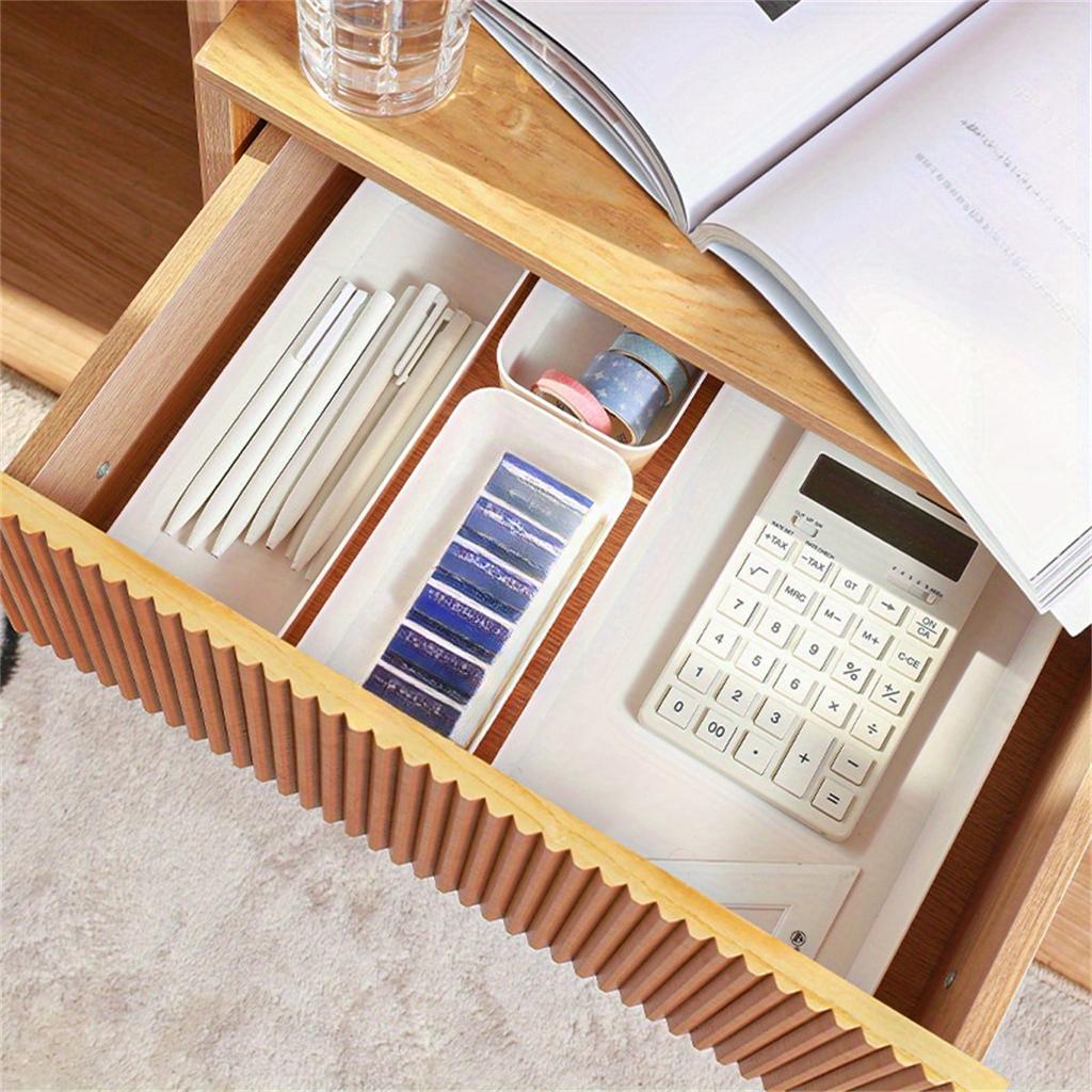 4pc/1set Drawer Storage Box, Household Desk Built-in Finishing Box, Student Dormitory Desktop Cosmetic Stationery Divider Box