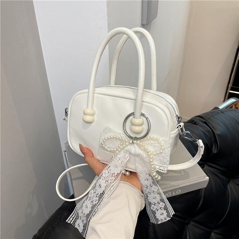 

Small bag women s new casual messenger bag bow versatile women s portable pillow bag белый