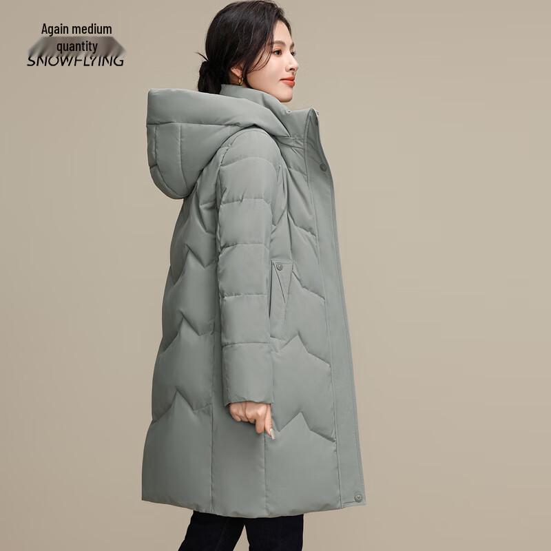 XueZhongFei Women's Mid-Length Winter Down Coat with Removable Hood