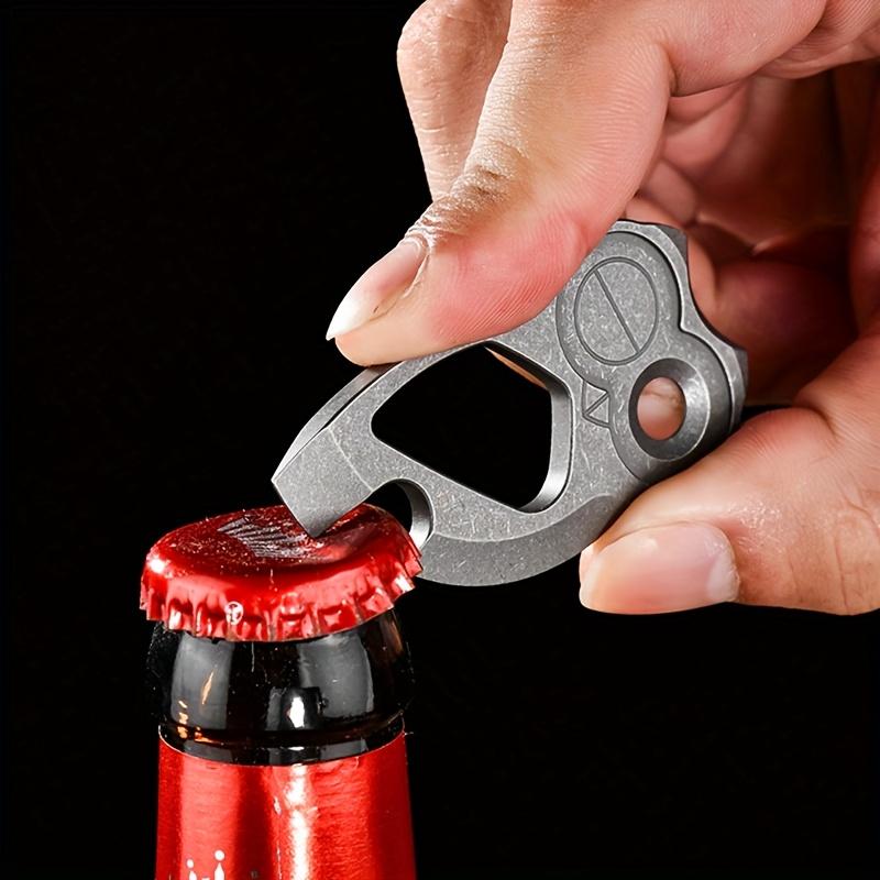 Owl Shaped Titanium Bottle Opener ,EDC Multi Tool with Keychain, Durable Zinc Alloy, Ideal for Camping, Hiking, and Everyday Use