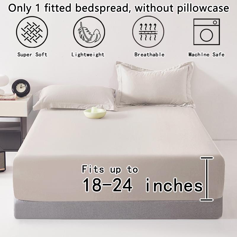 1 Ultra-tiefe Spannbettwäsche, Schlafzimmer Reine Weiße Matte Bettwäsche, Weiche Und Atmungsaktive Bettwäsche (Geeignet für 45-60 cm Matratzen)