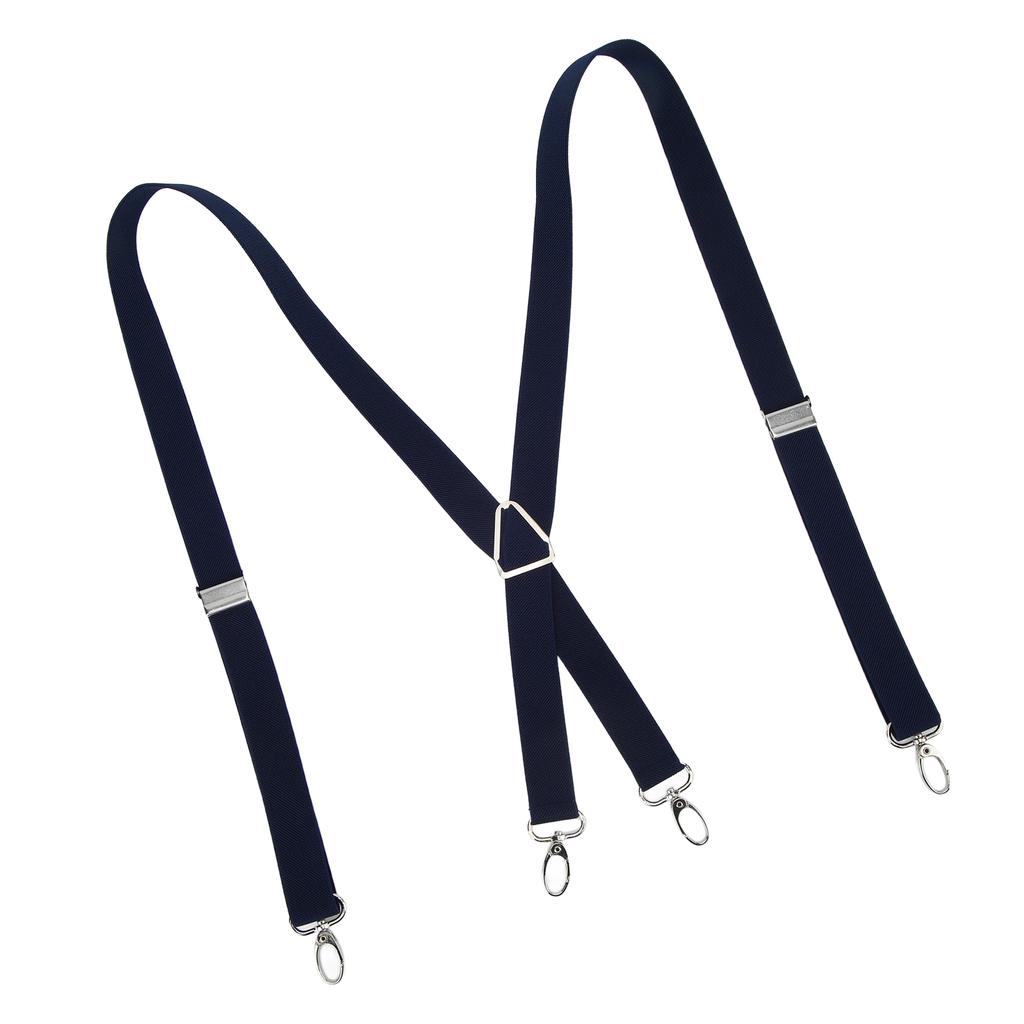 Mens Suspenders   Stretchable 2.5x110cm/1.0x43.3in Comfortable Fit 4 Metal Buckles Pants Suspenders for Adult
