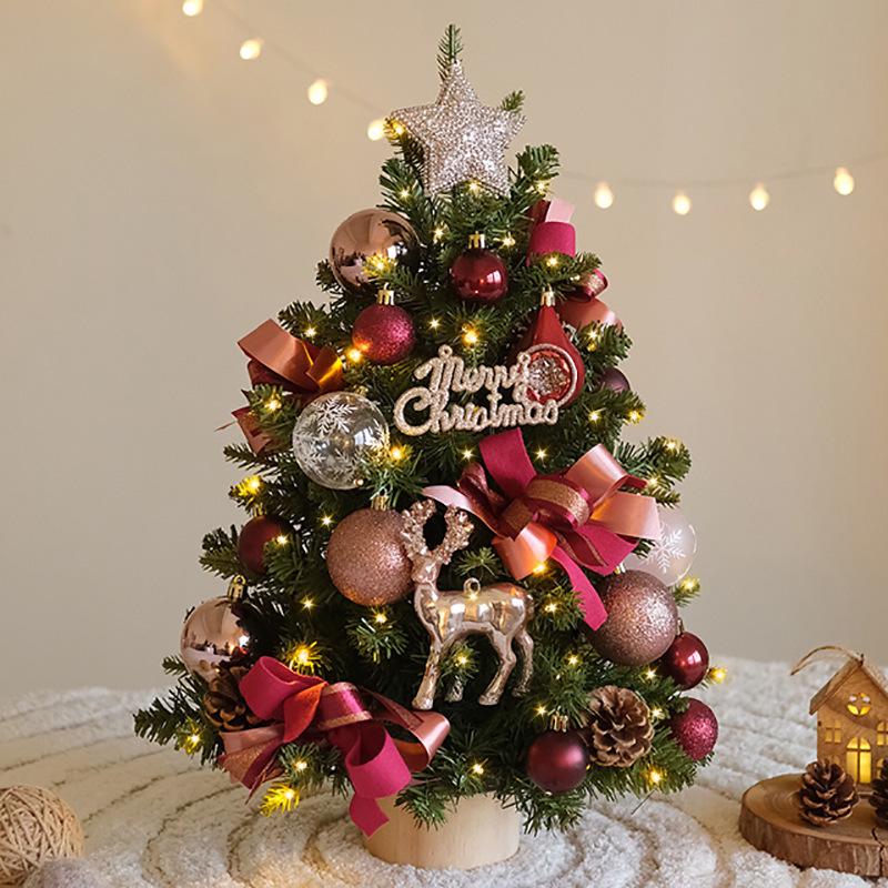 Xiaohongshu DIY Light-Up PE Christmas Tree, 45/60CM, for Tabletop or Window Display