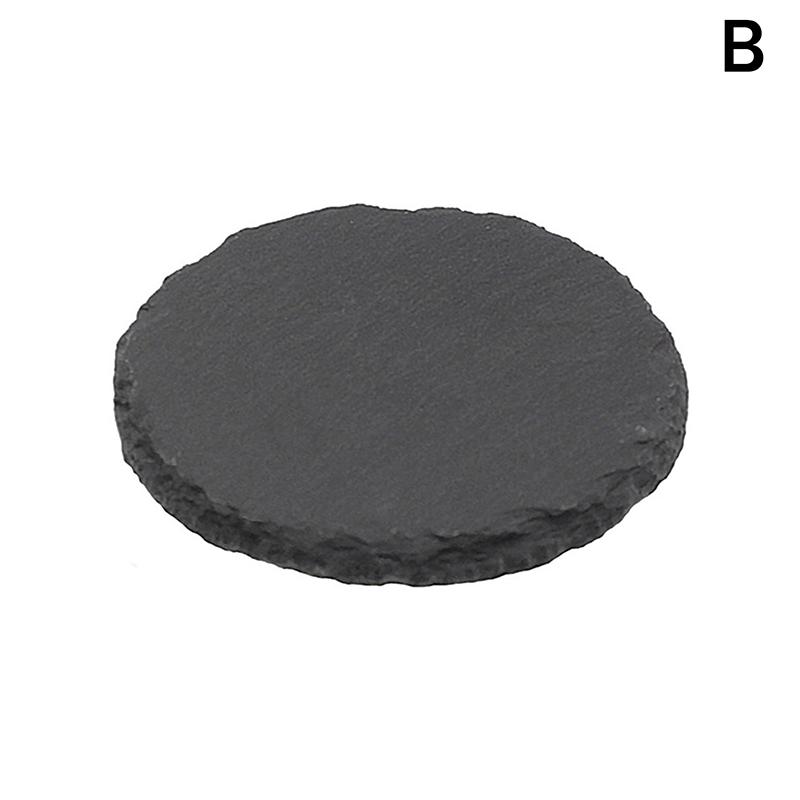 Table Coaster Japanese Style Reusable Slate Stone Drink Coaster Decorative Kitchen Tea Cup Mug Heat Resistant Rock Coaster