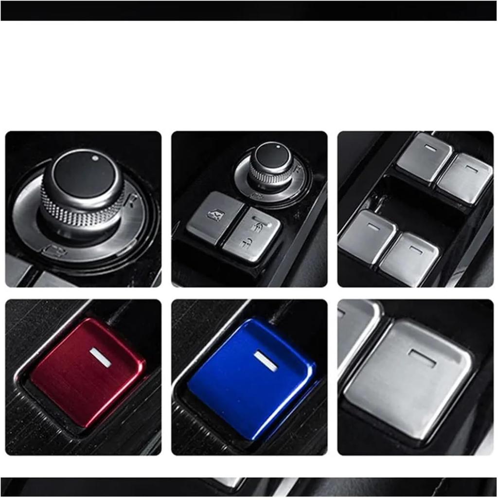 Car Window Lift Switch Button Cover Trim Sticker Compatible with Mazda CX-8 CX-5 KF CX-4 CX5 2018-2024 Interior Accessories(Red)